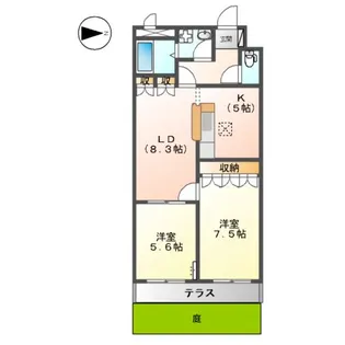 ルナ ピアッツァ【105号室】の間取り