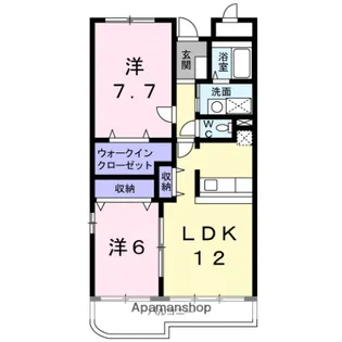 ル・グラン・リヴィエール【2階】の間取り