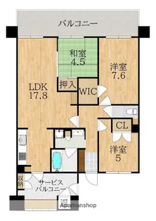 ローレルスクエア学研奈良登美ヶ丘I期【4階】の間取り