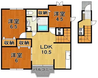 シャトーローリエA【2階】の間取り