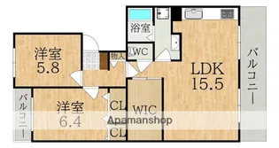 富雄サンパレスII号館【1階】の間取り