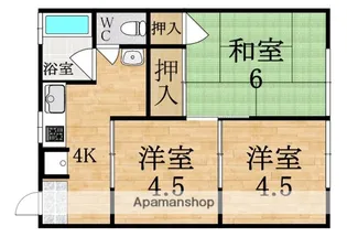 マンション甘樫【1階】の間取り
