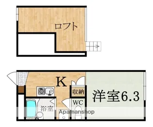 レオパレス秋桜【2階】の間取り