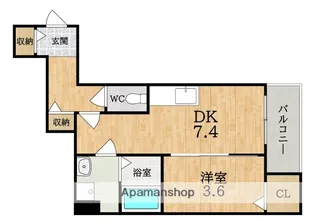ジーメゾン大和郡山ルプレ【102号室】の間取り