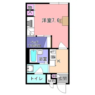 レオパレスKAZU【202号室】の間取り