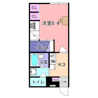 レオパレスブラッサム木津【2階】の間取り