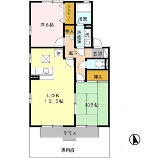 グリーンヴィレッジあい B棟【1階】の間取り