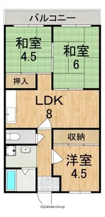 法隆寺マンションI【4階】の間取り