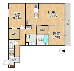 カサ・リチェル【2階】の間取り