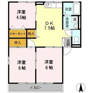 ハイム櫟B棟【2階】の間取り
