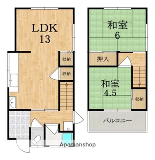 奈良県生駒市辻町【一戸建】の間取り