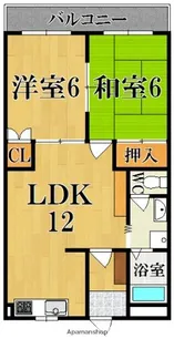 ボヌール西大寺B棟【2階】の間取り