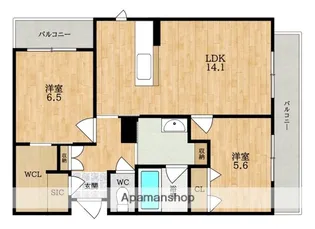 サニーサイドリュクス【2階】の間取り