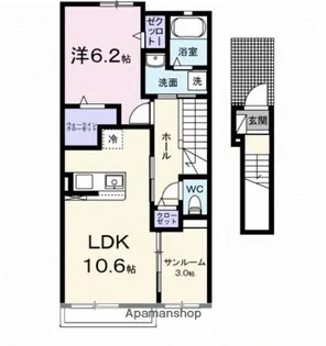 カーサ セレノ【2階】の間取り