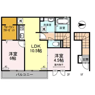 エコヴィル巻口 B棟【201号室】の間取り