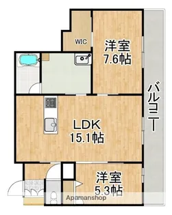 シャーメゾン オークルート五位堂【2階】の間取り