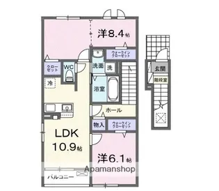 ハイツ大和【2階】の間取り