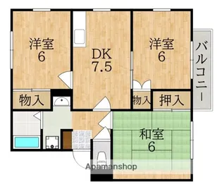 エステートピア学園前E【1階】の間取り