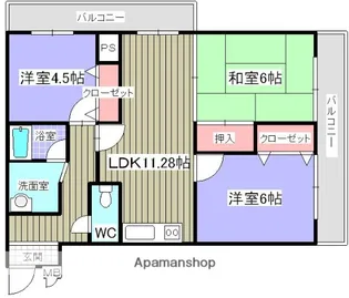 奈良県北葛城郡王寺町本町2丁目【マンション】の間取り