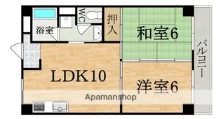 ロイヤルハイツ東生駒【2階】の間取り