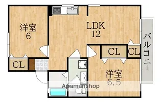アゼリオ学園前A【1階】の間取り