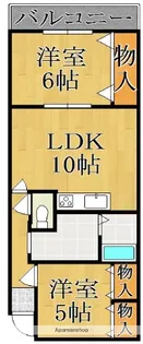 プラムキャッスルSーⅠ【6階】の間取り