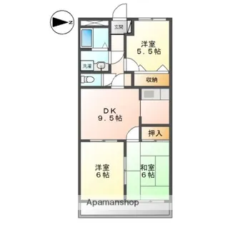 ハイツ北尾【2階】の間取り