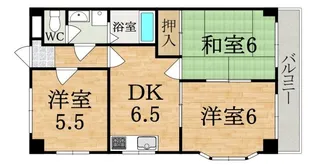 グレースコーポ東生駒【3階】の間取り