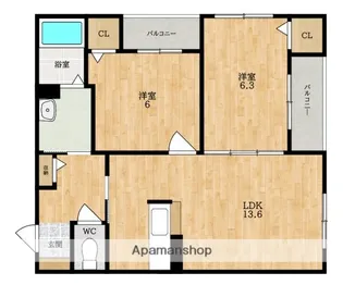 SHAMAISON 観音寺 A(シャーメゾン カンノンジ)【3階】の間取り