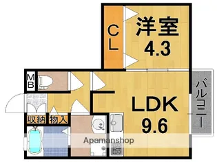 モナリエ六条【1階】の間取り