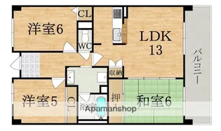 オーク・ステージ八木【4階】の間取り