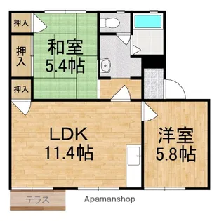 グリーンハイツ1号館【1階】の間取り