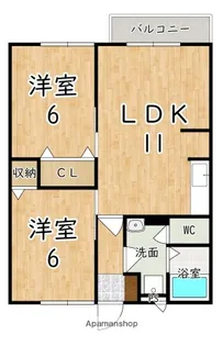 シャルマン竹田A棟【2階】の間取り