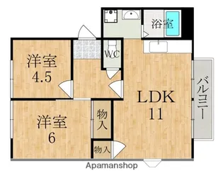 フジテラスB棟【2階】の間取り