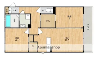 LA LUCE 小泉(ラ ルーチェ)【2階】の間取り