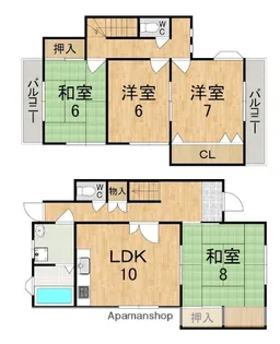 奈良県北葛城郡上牧町服部台1丁目【一戸建】の間取り