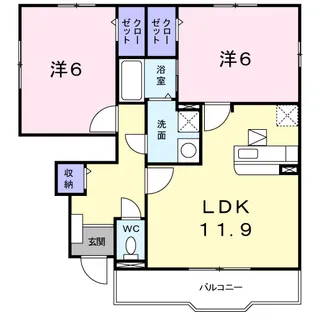 ファインヴィラ C【1階】の間取り