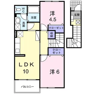 サニーコーポSO A棟【2階】の間取り