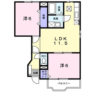 サンモールⅡB【1階】の間取り