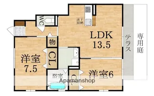 リザイア B棟【1階】の間取り