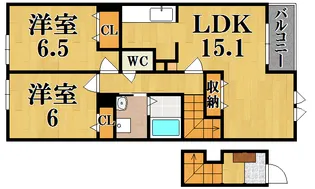 ボヌールB【2階】の間取り