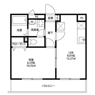 アンプルール クラージュ 松長【1階】の間取り