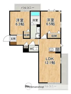 シャーメゾン青垣【1階】の間取り
