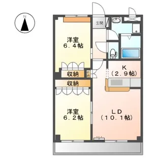 トウケンコーポ桜井南【206号室】の間取り