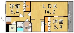 セントフィールド葛城Ⅰ【201号室】の間取り