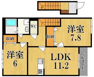 アンソレイユ コージー【2階】の間取り