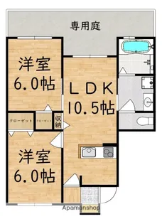 シティレジデンス香芝【1階】の間取り