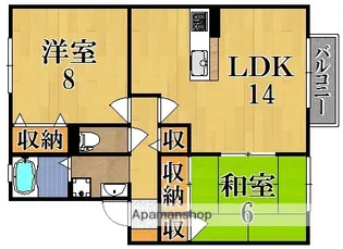 プレミール秋篠II【2階】の間取り