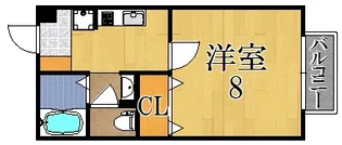 シェーヴルドール【1階】の間取り