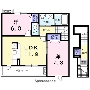 フェリス・サン【2階】の間取り